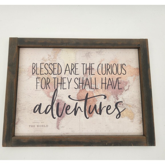 NWT Blessed Are The Curious For They Shall Have Adventures‎ A Home In Bloom - Picture 1 of 2